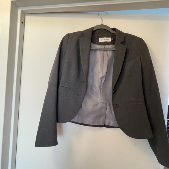Calvin Klein Jackets & Blazers - Calvin Klein gray blazer size 4 petite